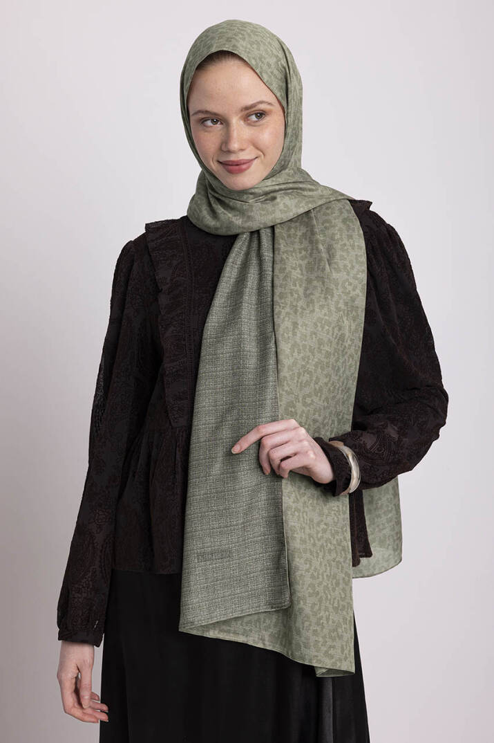 Barçın Koleksiyonu - Fildişi Gölge Çift Taraf Şal - 2