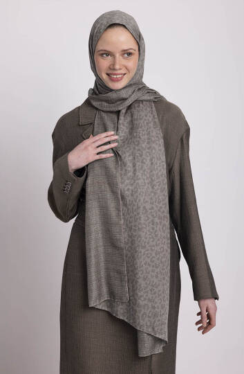 Barçın Koleksiyonu - Gümüş Tül Çift Taraf Şal