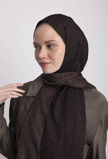 Barçın Koleksiyonu - Kahve Kına Çift Taraf Şal - 2