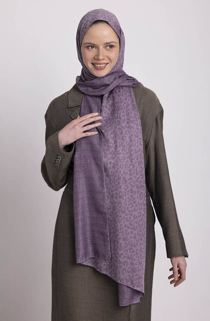Barçın Koleksiyonu - Leylak Dumanı Çift Taraf Şal - 4