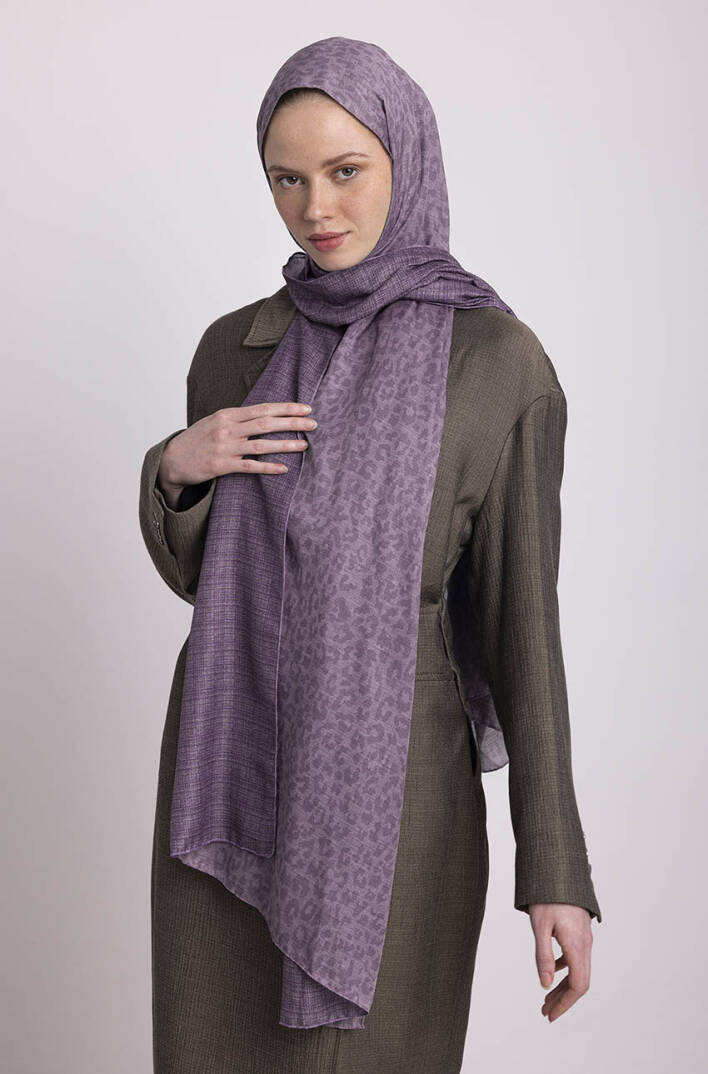 Barçın Koleksiyonu - Leylak Dumanı Çift Taraf Şal - 1