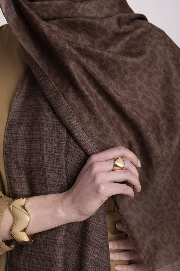 Barçın Koleksiyonu - Odun Ateşi Çift Taraf Şal - 5