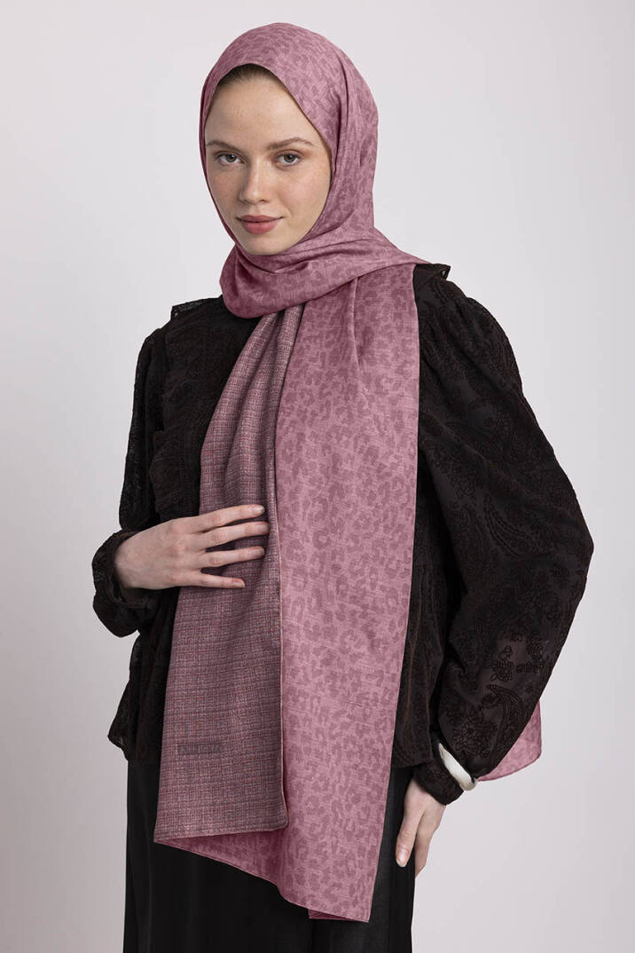 Barçın Koleksiyonu - Şafak Pembe Çift Taraf Şal - 3