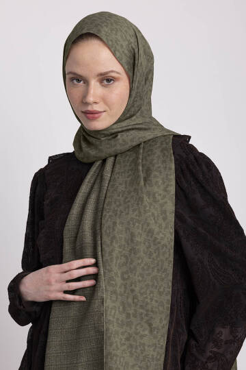 Barçın Koleksiyonu - Zeytin Kabuğu Çift Taraf Şal