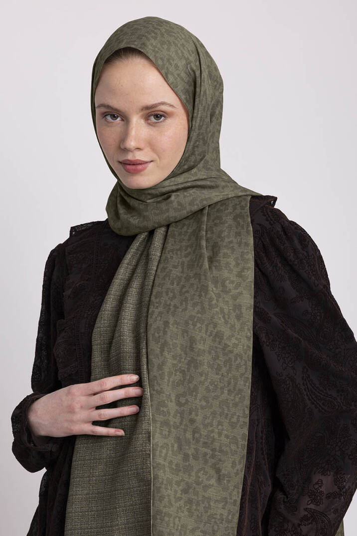 Barçın Koleksiyonu - Zeytin Kabuğu Çift Taraf Şal - 1