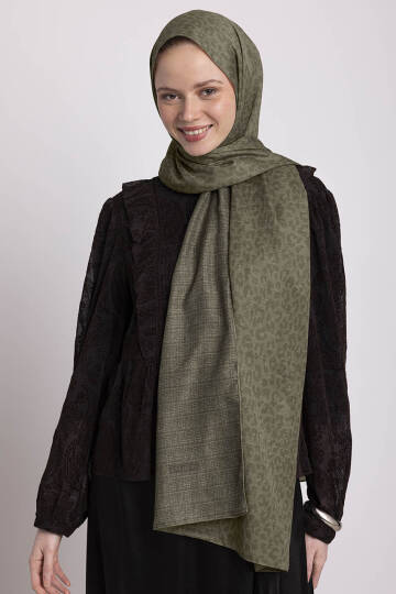 Barçın Koleksiyonu - Zeytin Kabuğu Çift Taraf Şal - 5