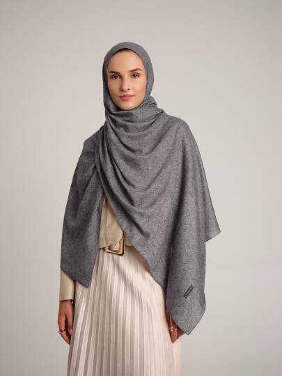 Bengi Koleksiyonu - Antrasit Çift Taraf Şal