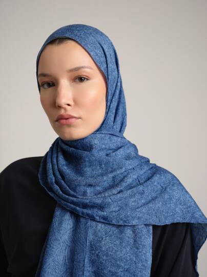 Bengi Koleksiyonu - Gökmavi Çift Taraf Şal - 2