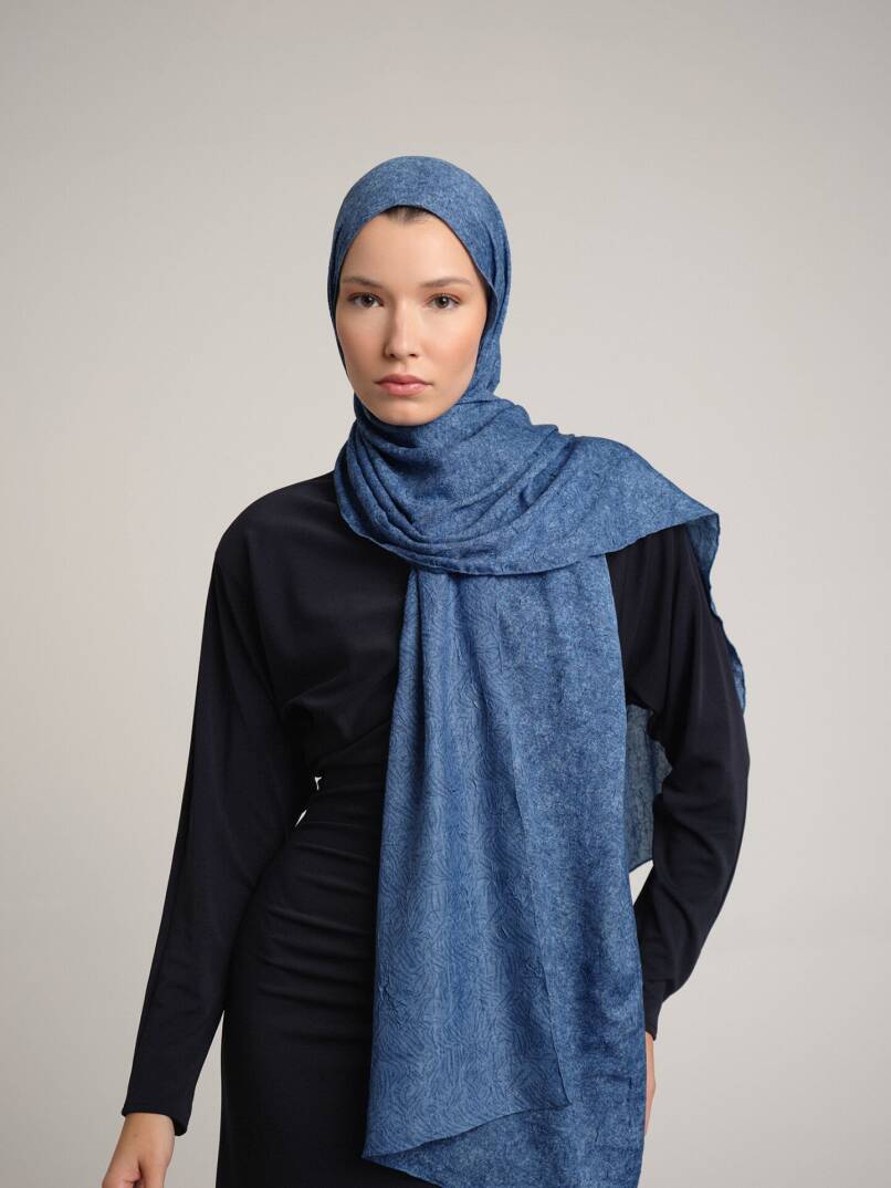 Bengi Koleksiyonu - Gökmavi Çift Taraf Şal - 3