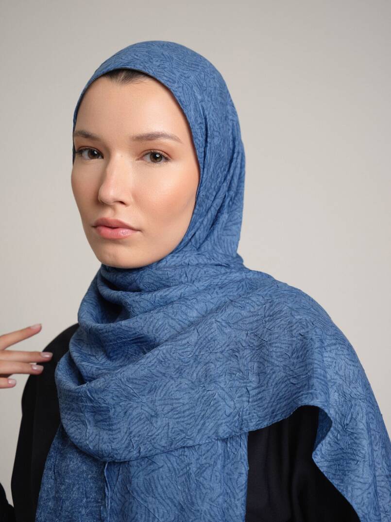 Bengi Koleksiyonu - Gökmavi Çift Taraf Şal - 4
