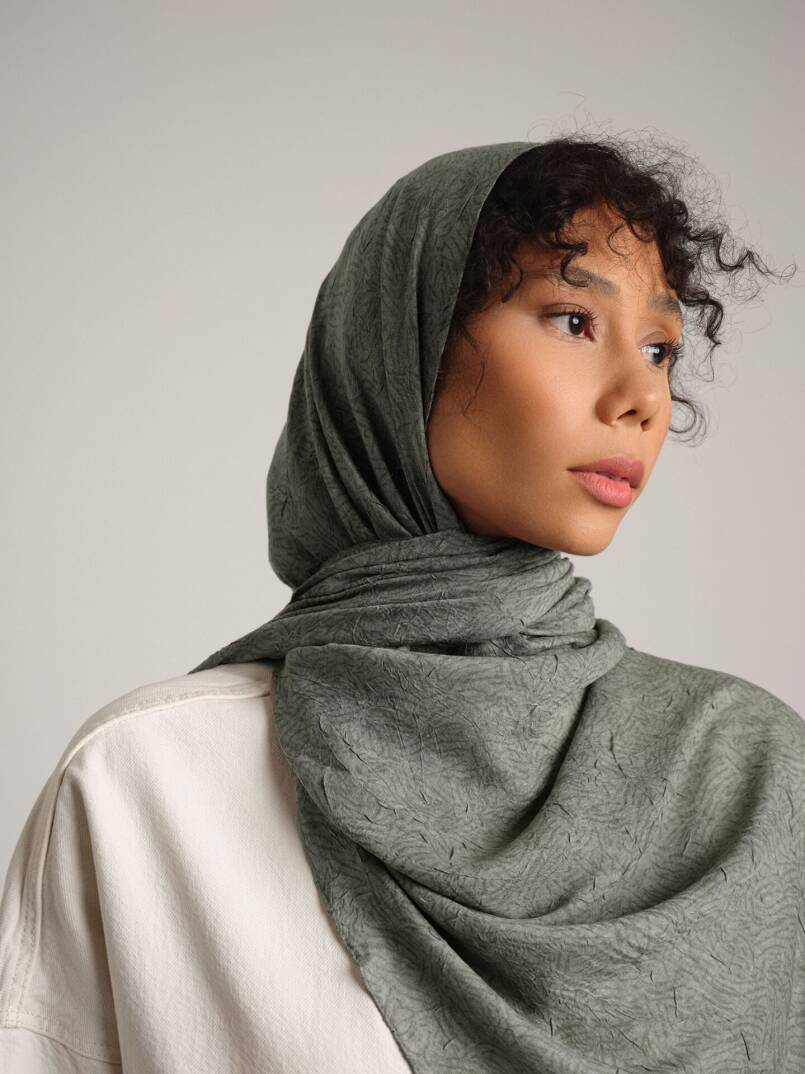 Bengi Koleksiyonu - Zeytin Çift Taraf Şal - 2