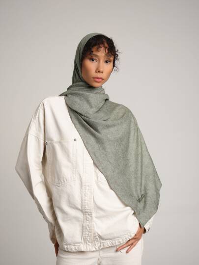 Bengi Koleksiyonu - Zeytin Çift Taraf Şal - 3