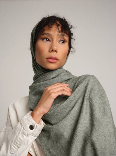 Bengi Koleksiyonu - Zeytin Çift Taraf Şal - 5