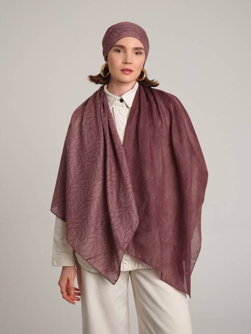 Buğu Koleksiyonu - Melâl Pembesi Çift Taraf Şal - 1