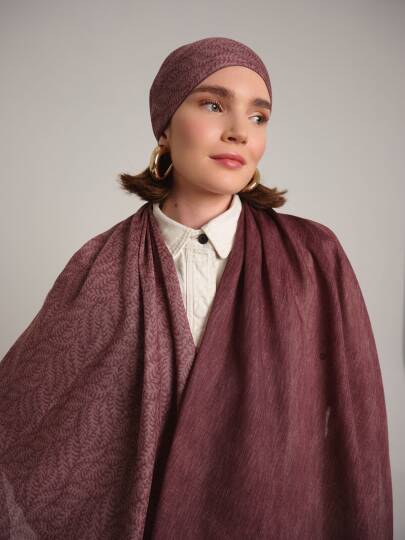 Buğu Koleksiyonu - Melâl Pembesi Çift Taraf Şal - 3