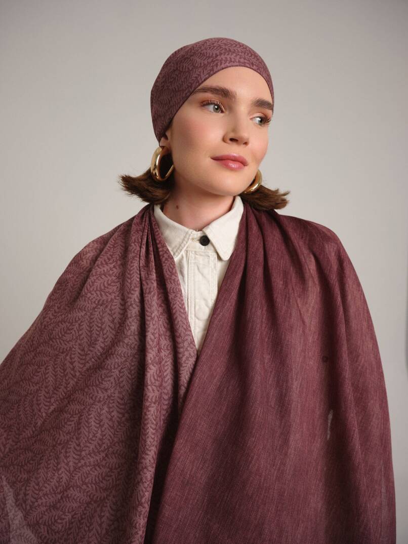 Buğu Koleksiyonu - Melâl Pembesi Çift Taraf Şal - 3