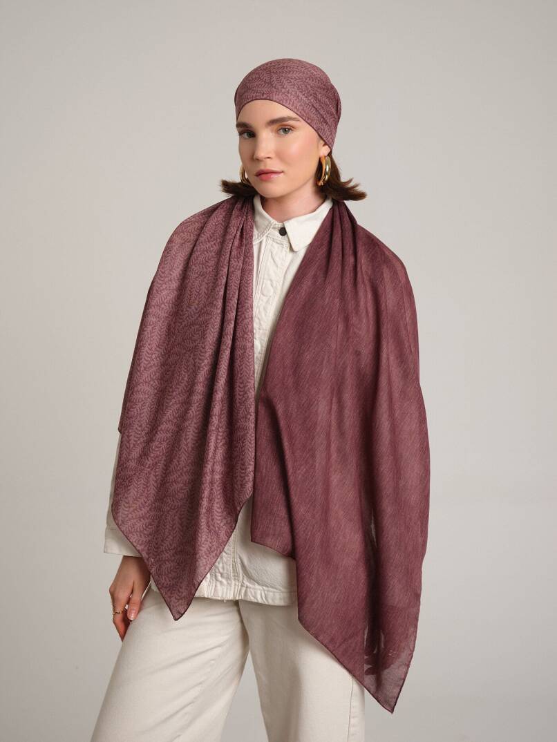 Buğu Koleksiyonu - Melâl Pembesi Çift Taraf Şal - 4