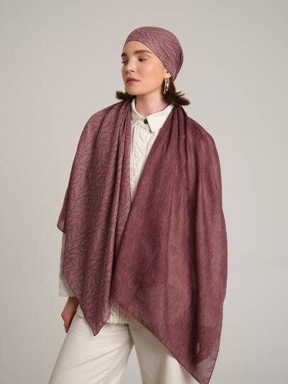 Buğu Koleksiyonu - Melâl Pembesi Çift Taraf Şal - 6