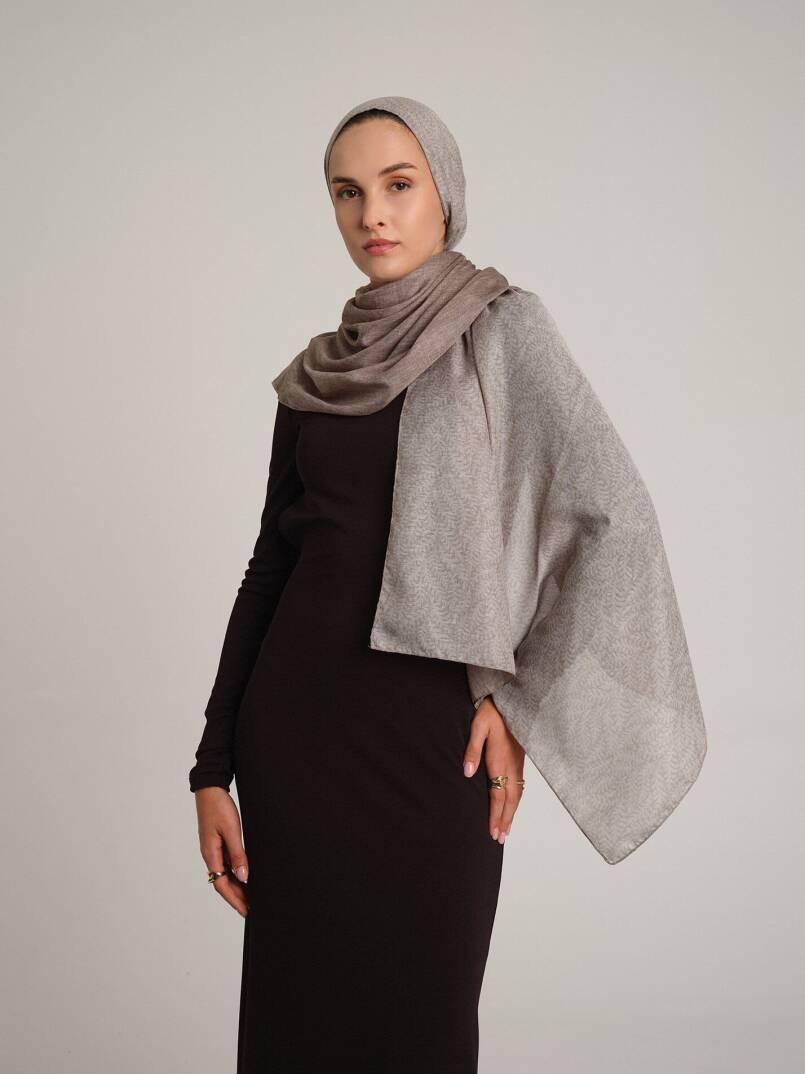 Buğu Koleksiyonu - Puslu Krem Çift Taraf Şal - 1