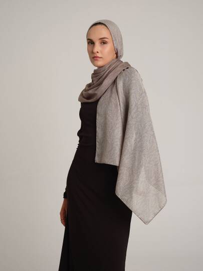 Buğu Koleksiyonu - Puslu Krem Çift Taraf Şal - 5