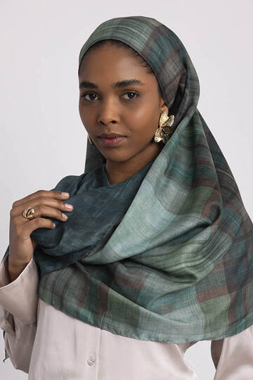 Bursa Koleksiyonu - Bursa Yeşili Çift Taraf Şal - 2