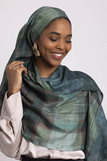 Bursa Koleksiyonu - Bursa Yeşili Çift Taraf Şal