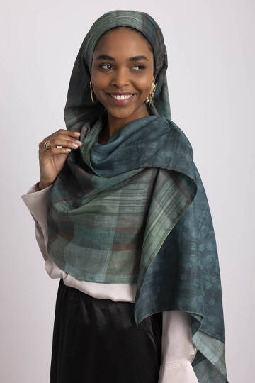 Bursa Koleksiyonu - Bursa Yeşili Çift Taraf Şal - 3