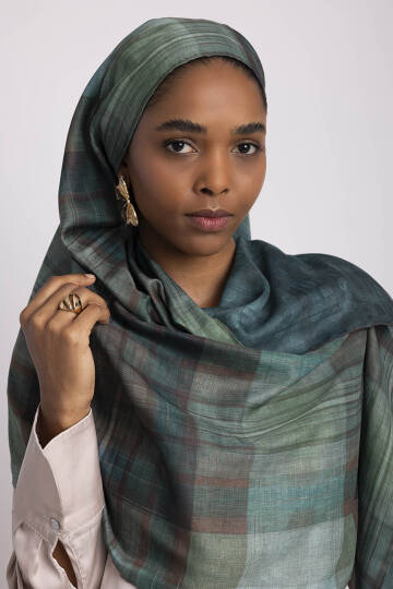 Bursa Koleksiyonu - Bursa Yeşili Çift Taraf Şal - 4