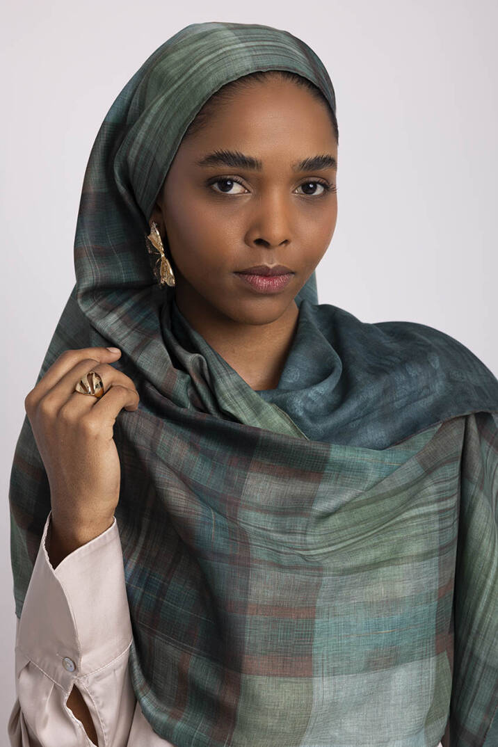 Bursa Koleksiyonu - Bursa Yeşili Çift Taraf Şal - 4