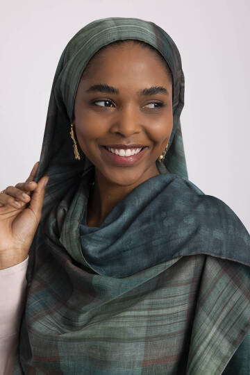 Bursa Koleksiyonu - Bursa Yeşili Çift Taraf Şal - 5