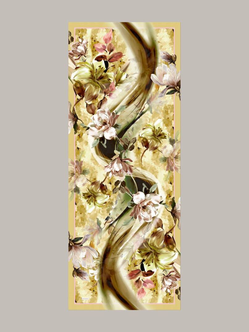 Çiçek Hattı Koleksiyonu - Bal Şafak Tek Taraf Şal - 1