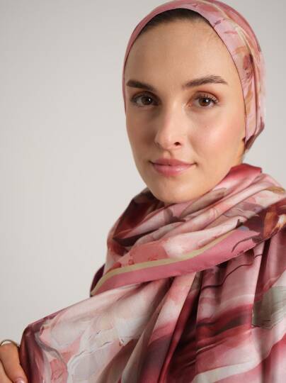 Çiçek Hattı Koleksiyonu - Gonca Nefesi Tek Taraf Şal - 2