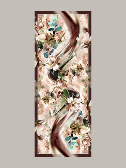 Çiçek Hattı Koleksiyonu - Kum Kıyısı Tek Taraf Şal - 5