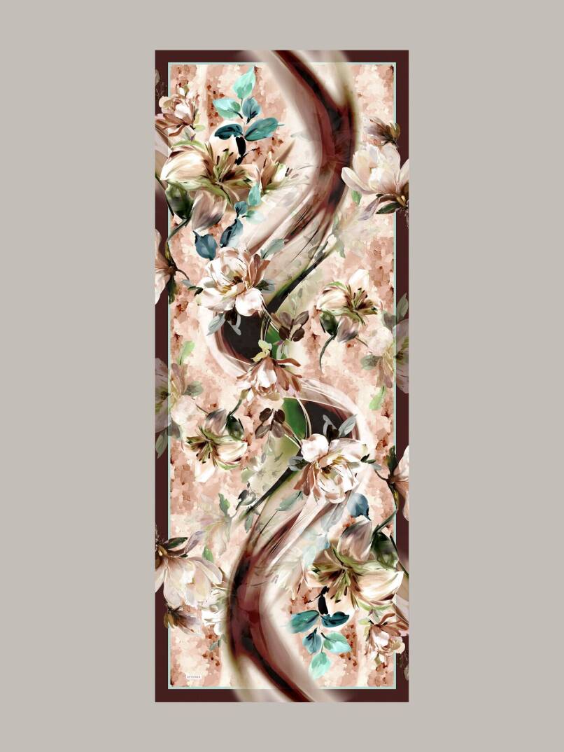 Çiçek Hattı Koleksiyonu - Kum Kıyısı Tek Taraf Şal - 5