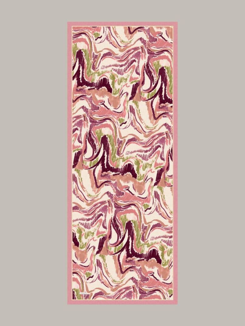 Devr-i Fırça Koleksiyonu - Gül Yankısı Tek Taraf Şal - 7