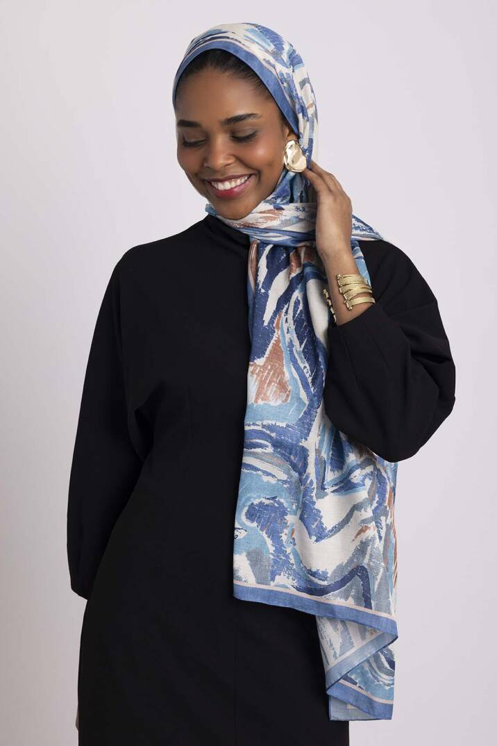 Devr-i Fırça Koleksiyonu - Kıyı Akışı Tek Taraf Şal - 4