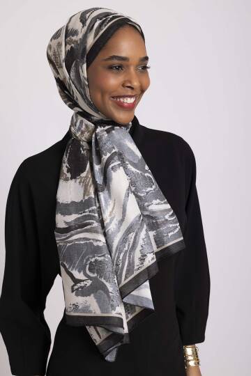 Devr-i Fırça Koleksiyonu - Kömür Ritim Tek Taraf Şal - 5