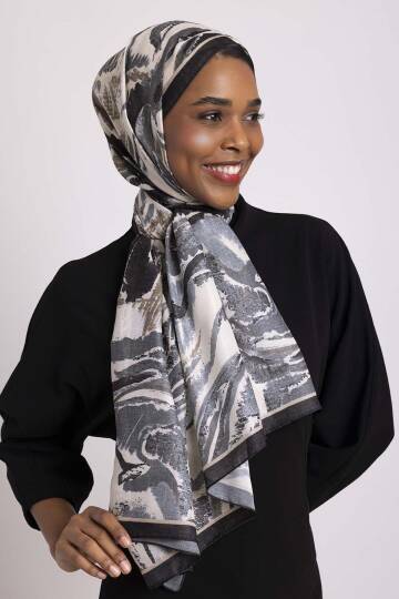 Devr-i Fırça Koleksiyonu - Kömür Ritim Tek Taraf Şal - 3