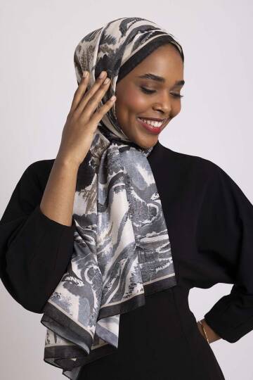 Devr-i Fırça Koleksiyonu - Kömür Ritim Tek Taraf Şal