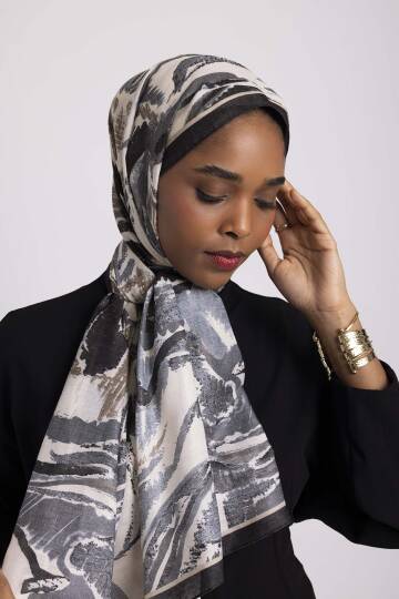 Devr-i Fırça Koleksiyonu - Kömür Ritim Tek Taraf Şal - 6