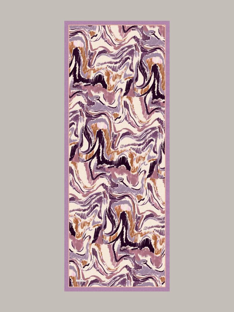 Devr-i Fırça Koleksiyonu - Leylak Kıvrım Tek Taraf Şal - 5