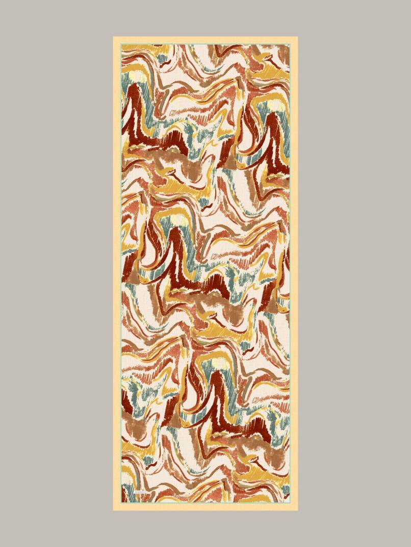 Devr-i Fırça Koleksiyonu - Şafak Zemin Tek Taraf Şal - 11