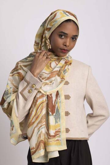 Devr-i Fırça Koleksiyonu - Şafak Zemin Tek Taraf Şal