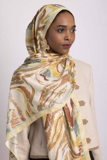 Devr-i Fırça Koleksiyonu - Şafak Zemin Tek Taraf Şal - 6