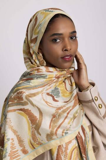 Devr-i Fırça Koleksiyonu - Şafak Zemin Tek Taraf Şal - 2