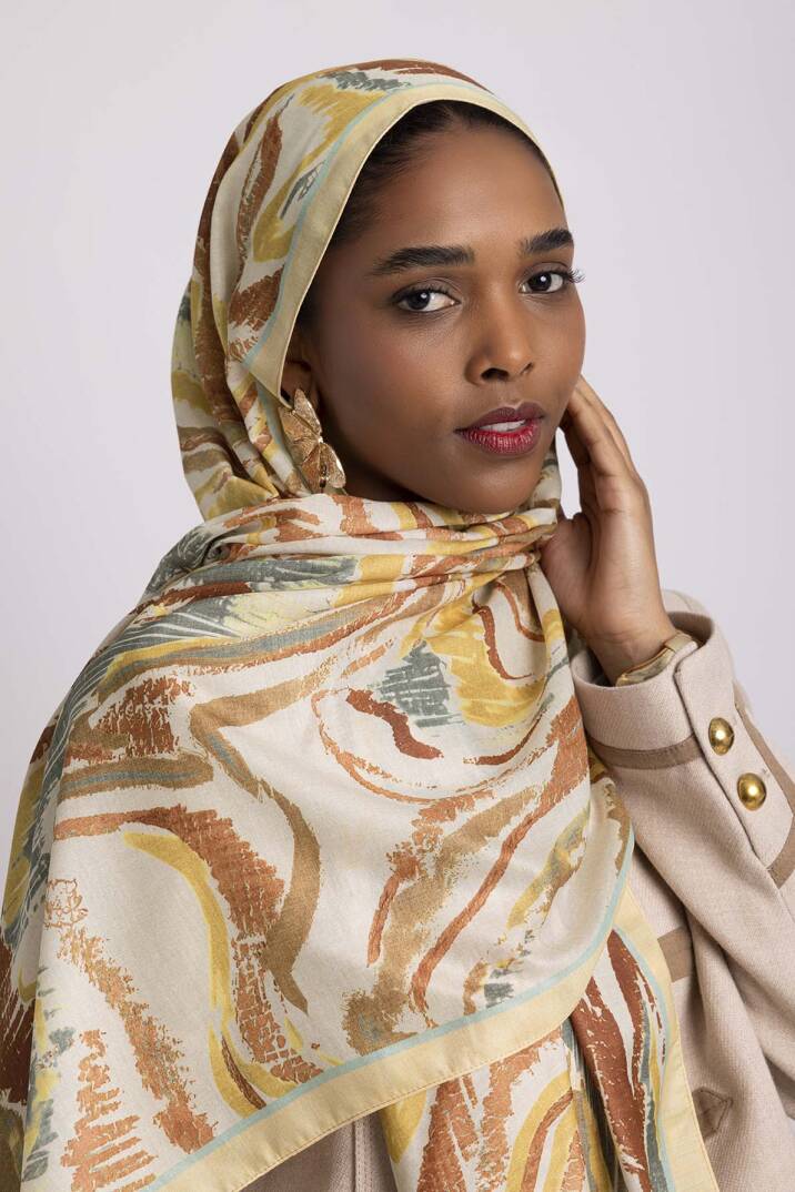 Devr-i Fırça Koleksiyonu - Şafak Zemin Tek Taraf Şal - 2