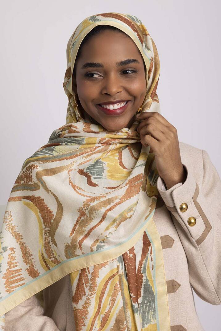 Devr-i Fırça Koleksiyonu - Şafak Zemin Tek Taraf Şal - 7