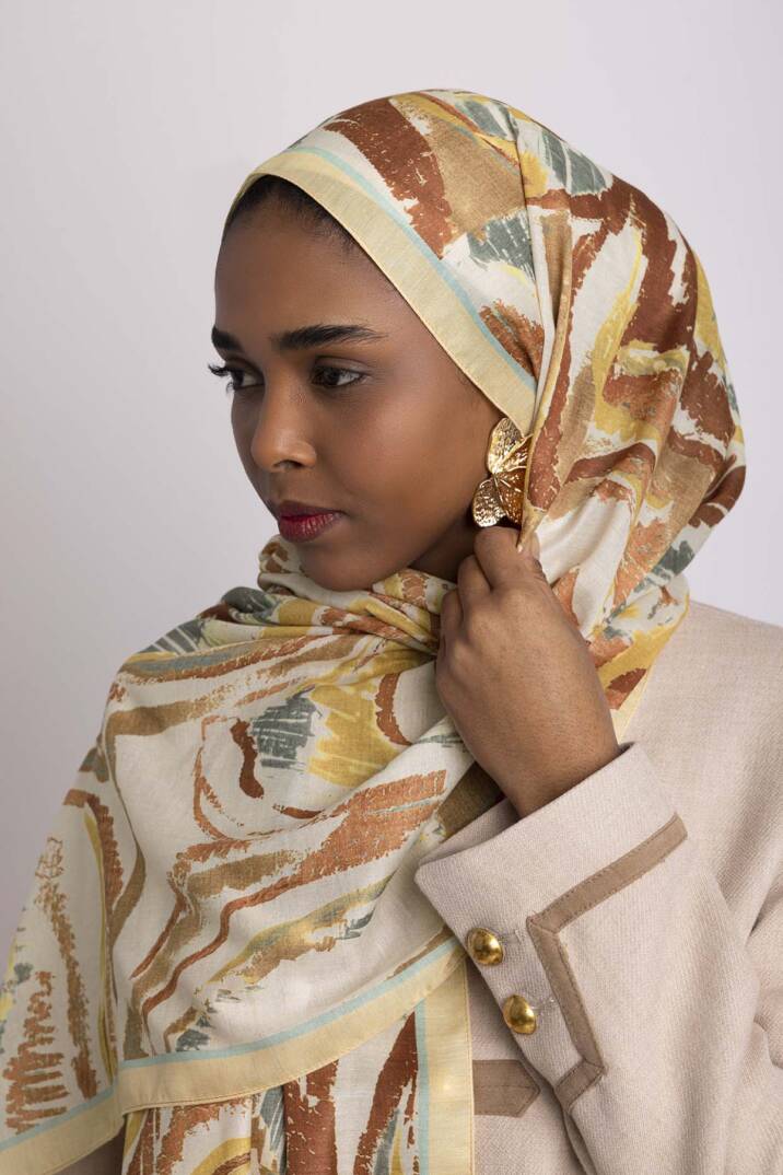 Devr-i Fırça Koleksiyonu - Şafak Zemin Tek Taraf Şal - 8