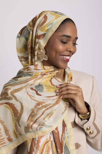 Devr-i Fırça Koleksiyonu - Şafak Zemin Tek Taraf Şal - 9