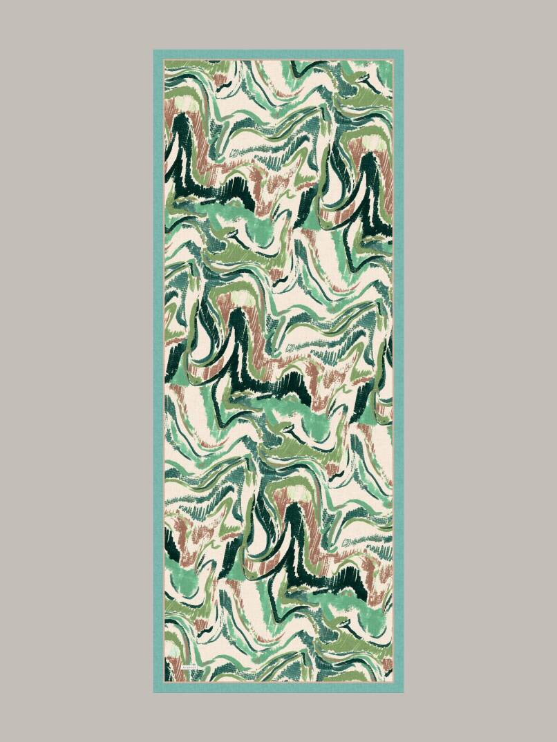 Devr-i Fırça Koleksiyonu - Serin Meneviş Tek Taraf Şal - 9